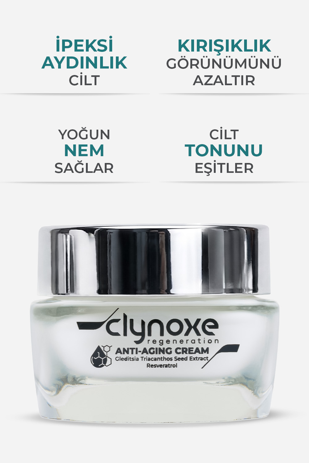 4-Yaşlanma Karşıtı Krem_ Clynoxe Anti-Aging Krem, Yaşlanma Karşıtı Yüz Bakım Kremi 50 ml