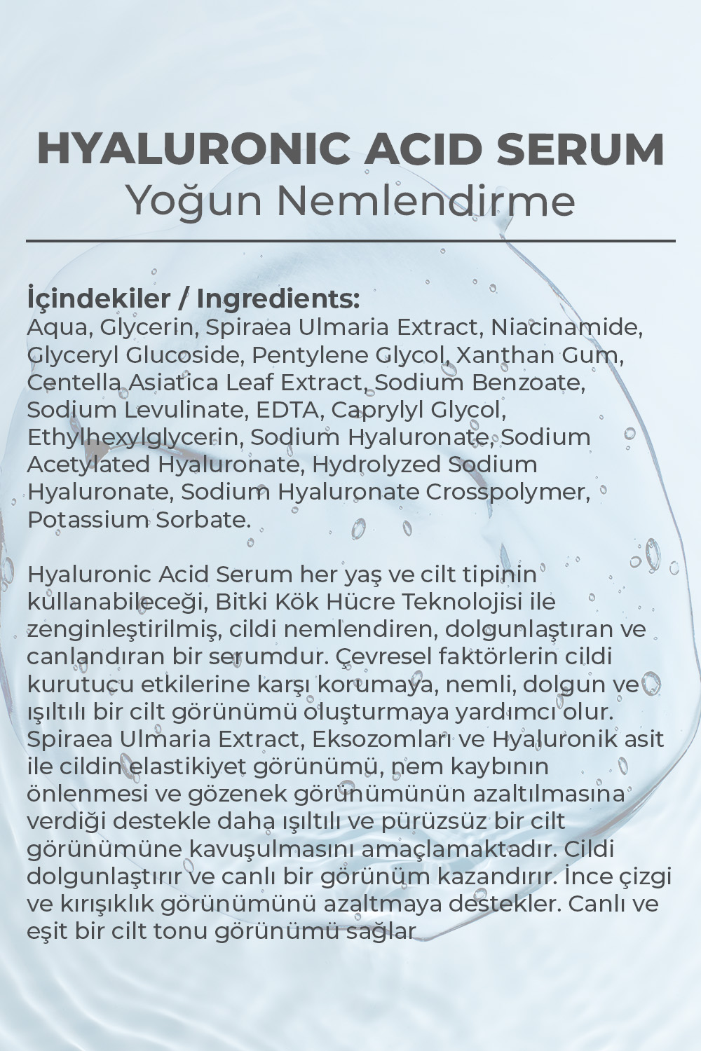 Clynoxe Hyaluronic Acid Serum, Nemlendirici Yüz Serumu 30 mL