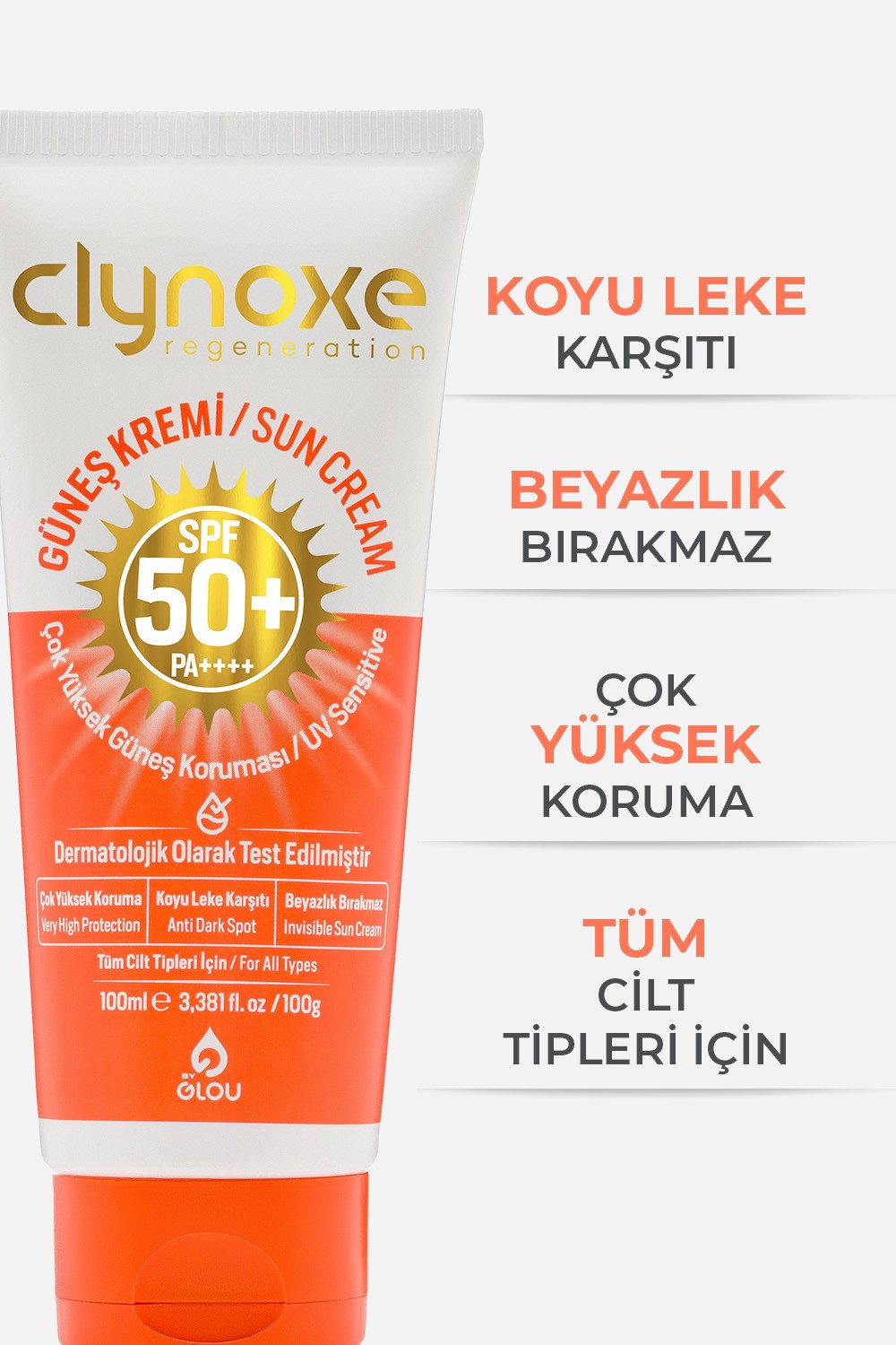 68899a31cdeb4b84967d73e627815b60-1.jpg Clynoxe Çok Yüksek Korumalı Yaşlanma Karşıtı Yüz &Vücut Güneş Kremi 100 ml